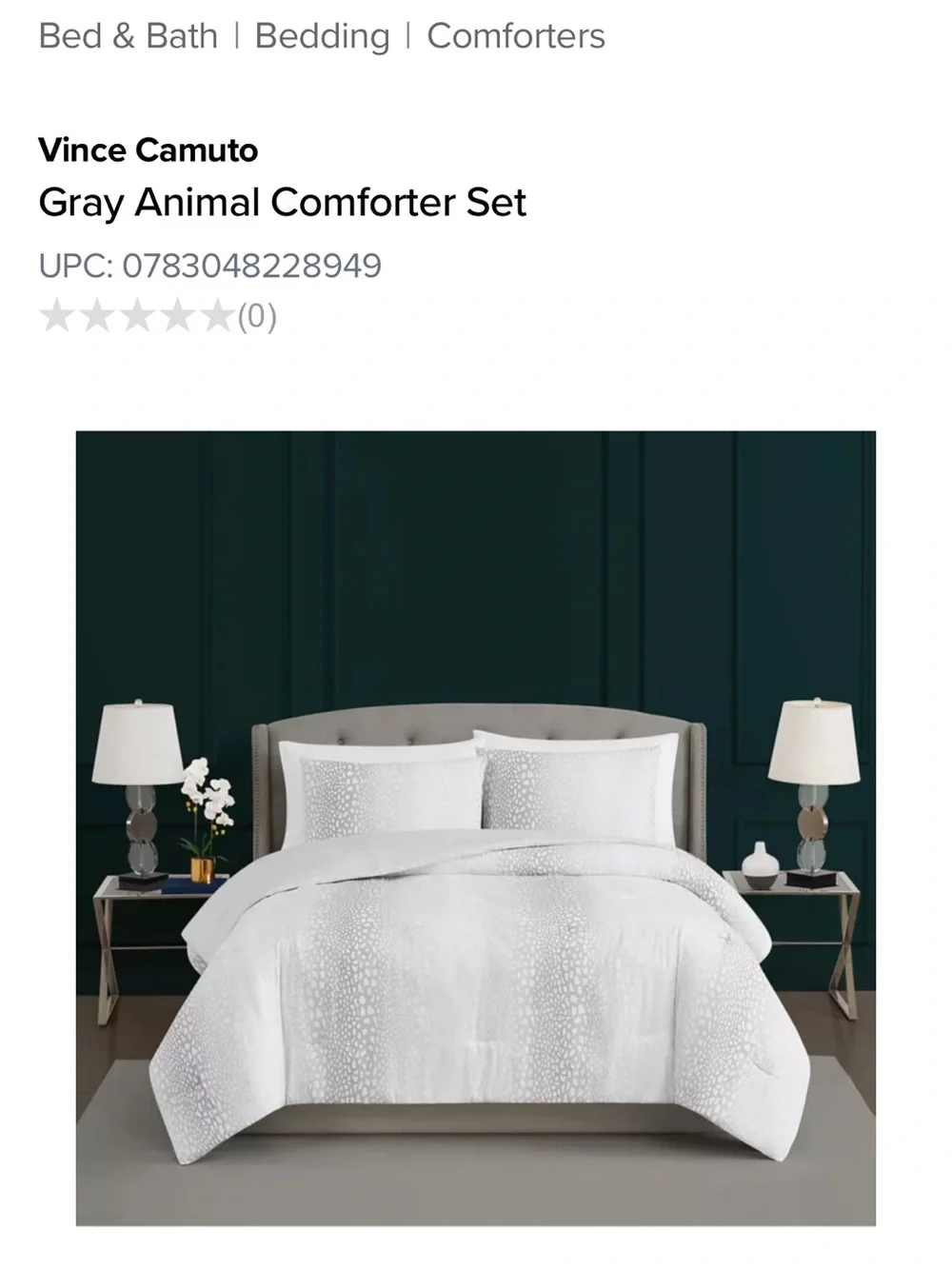 Vince Camuto Animal Pattern Queen Comforter
